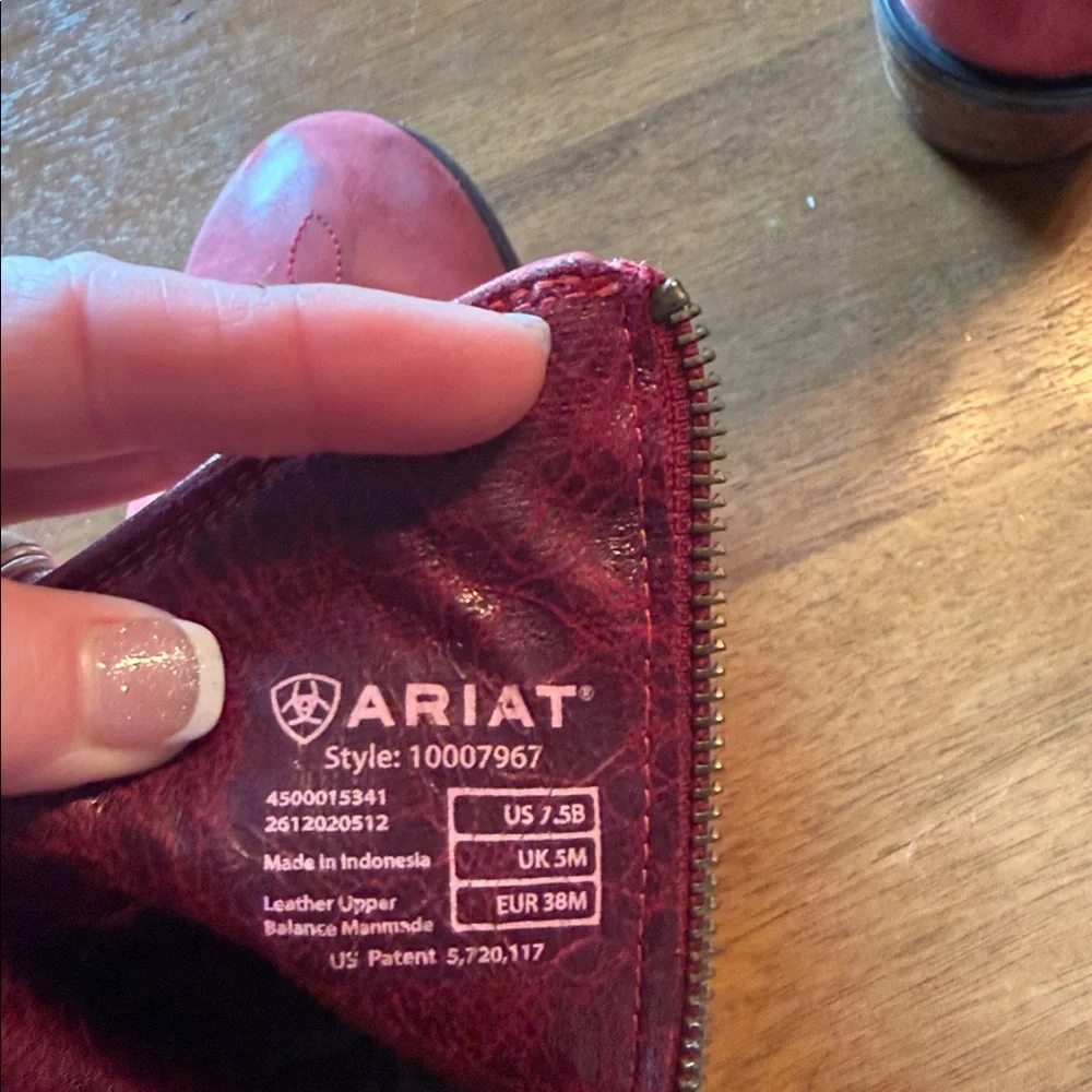 Ariat Red  Leather Boots - Picture 8 of 10